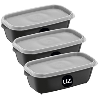 Kit 3 Potes Plástico Retangular Multiuso 500ml C/ Tampa Freezer Microondas em Oferta na Shopee