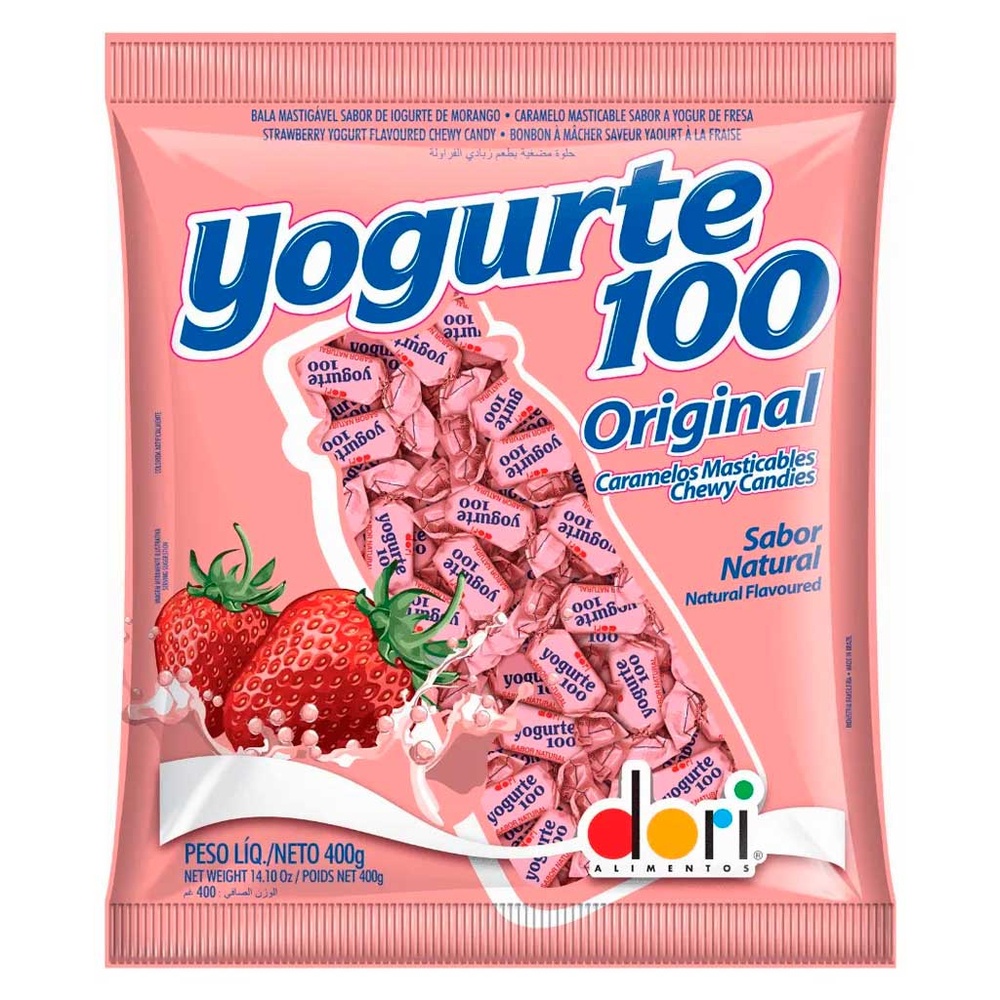Bala Mastigável Yogurte 100 Original 400g - Dori