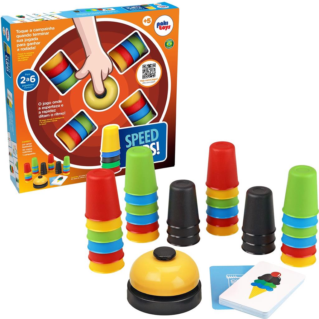 Jogo De Adivinhação Speed Cups Desenvolve Destreza Aprendizado Infantil Divertido - Paki Toys