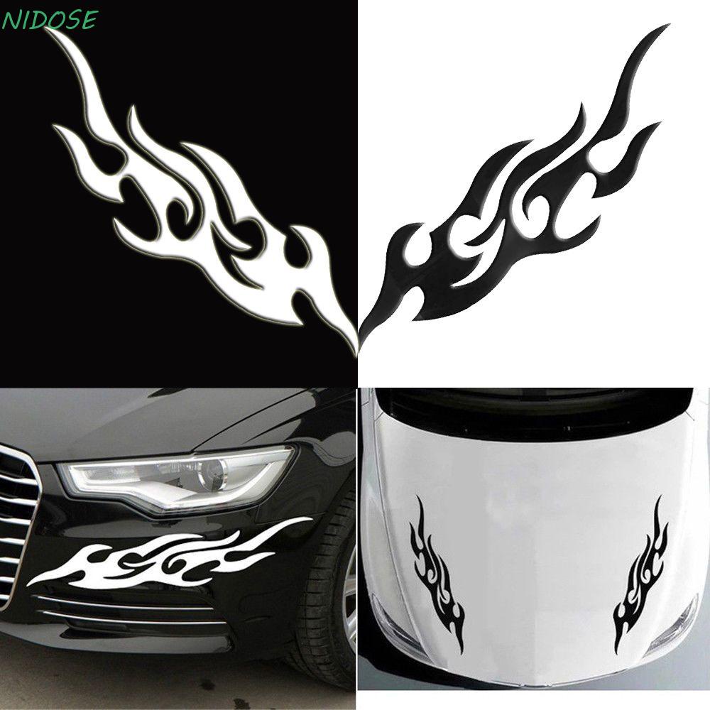 NIDOSE 2pcs Autocolante De Carro Texto Palavra Vinil Chama Refletiva Fogo