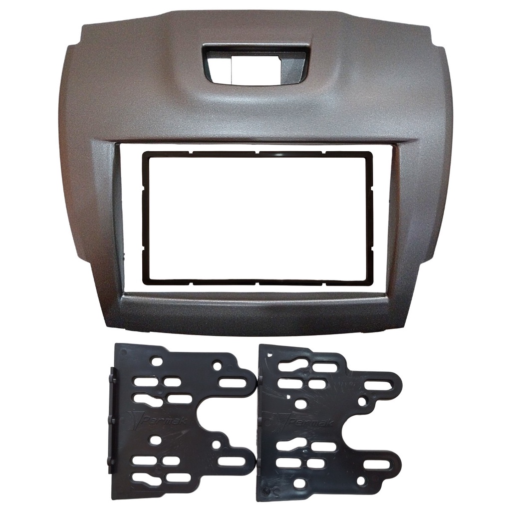 MOLDURA PAINEL TELA MULTIMÍDEA GM CHEVROLET S10 TRAIL BLAZER 2012 2013 2014 2015 2 DIN PRATA ABS 7 POLEGADAS