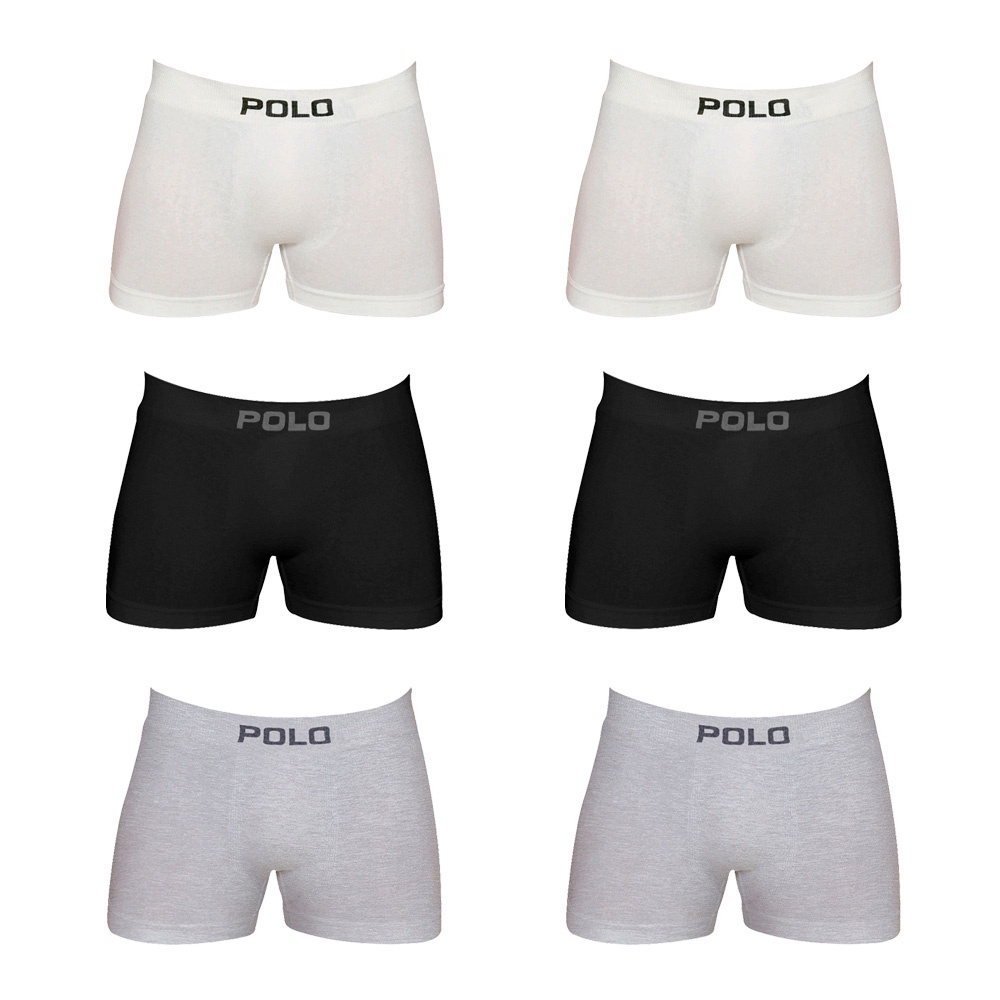 Kit Com 6 Cuecas Boxer Polo 781 Algodão Sortido em Oferta na Shopee