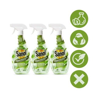 Kit 3 Desengordurante Sanol Extratos Naturais Hortela E Salvia Gatilho 500Ml