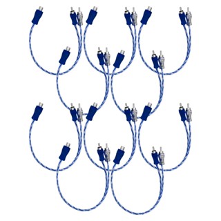 10x Cabo Y Para Som Automotivo Injetado Azul/Prata Transparente 4mm 1 Femea e 2 Machos Marca Svart