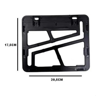 Suporte Moto Moldura Placa Plástico Mercosul Vazado Preto