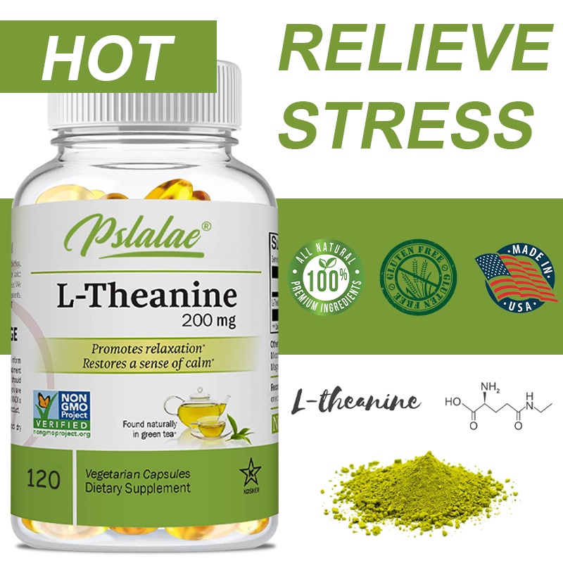 L-Theanine capsules-Extrato De Chá Verde-Promove Relaxamento , Restaura O Humor Calmo , Suporta Concentração E Alivia Estresse-30/60/120 Cápsulas