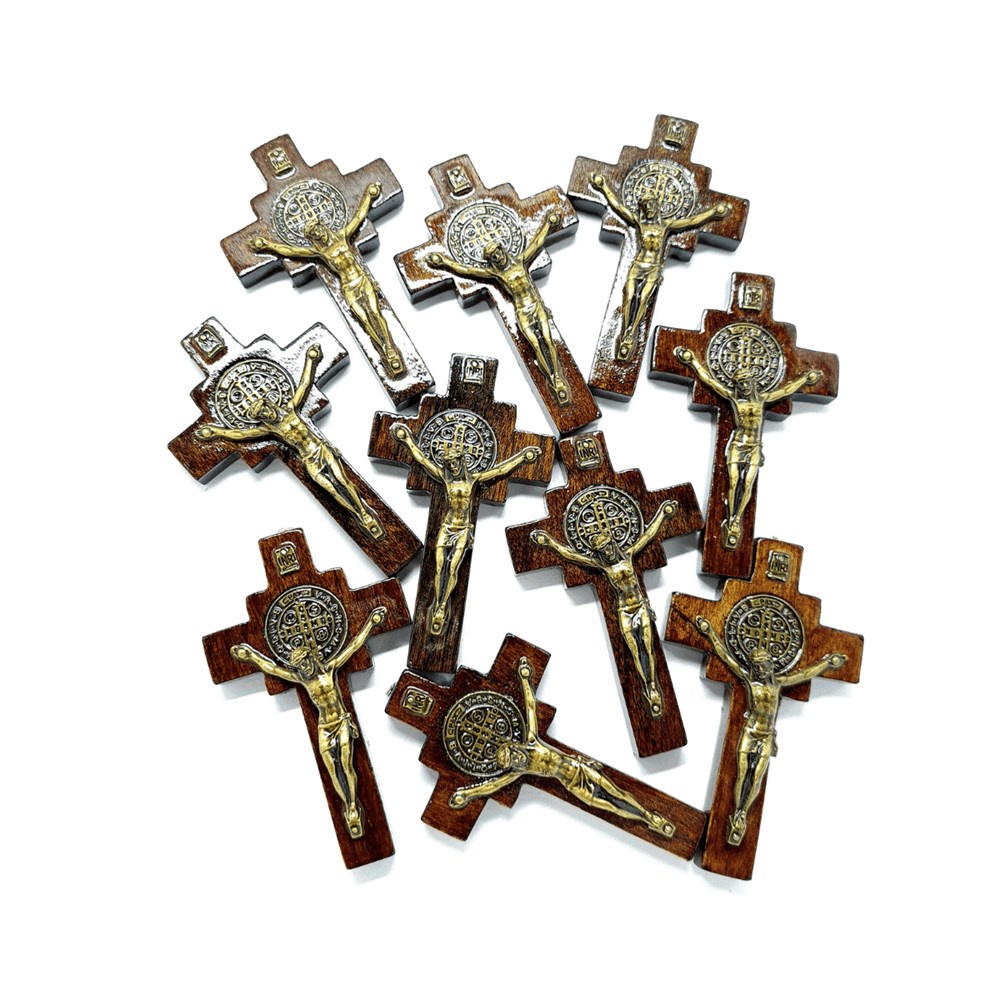 Crucifixo São Bento Quadrado 7 cm - 10 unidades em Oferta na Shopee
