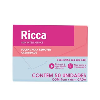 Lenços Removedor de Oleosidade Limpador Ricca 50un 9x6cm