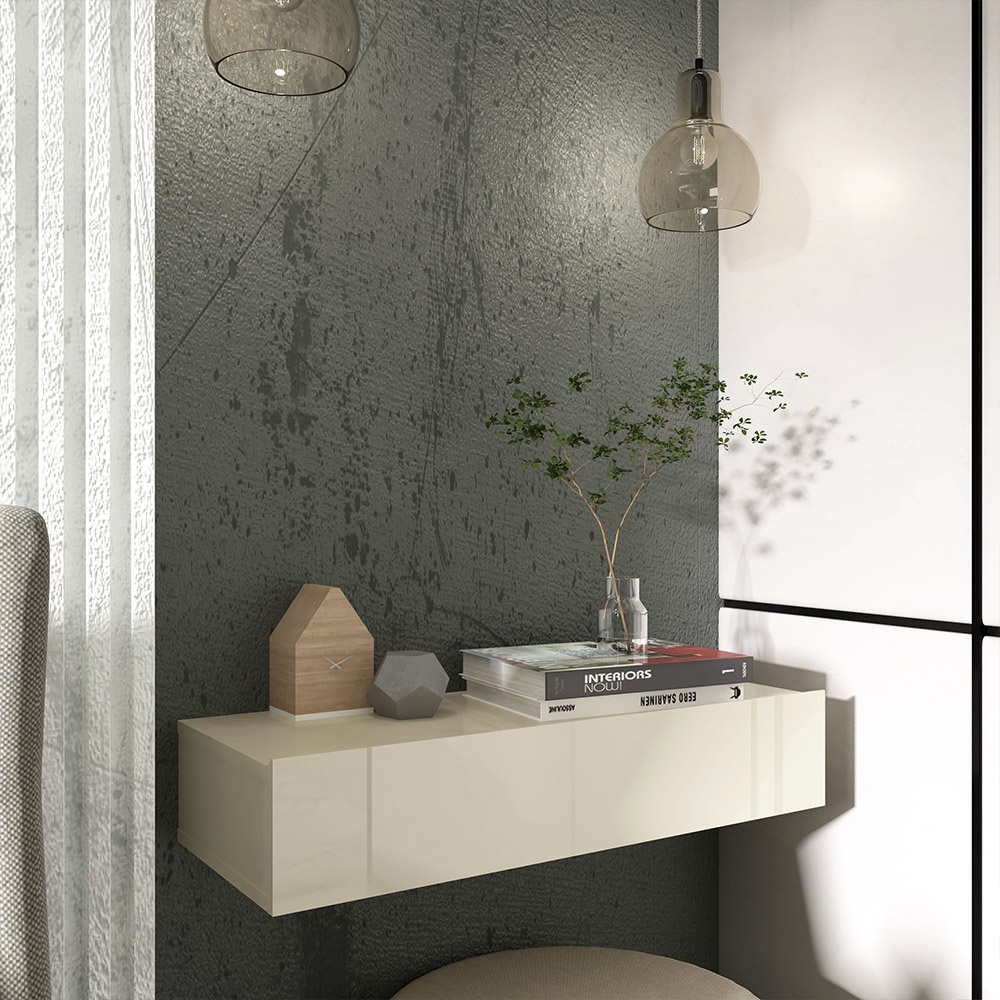 Aparador Nicho Sala Suspenso 1 Gaveta 080 Nobre Off White - Gelius em Oferta na Shopee