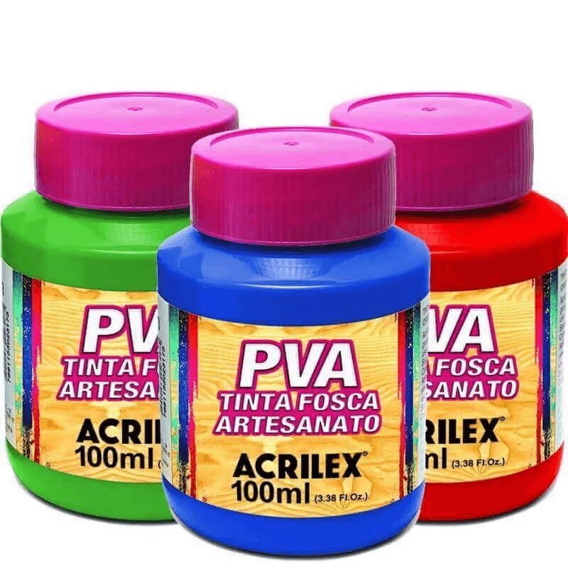 Tinta Pva Fosca Acrilex 100ml Para Arte e Artesanato - Cores Diversas em Oferta na Shopee