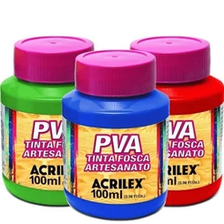 Tinta Pva Fosca Acrilex 100ml Para Arte e Artesanato - Cores Diversas