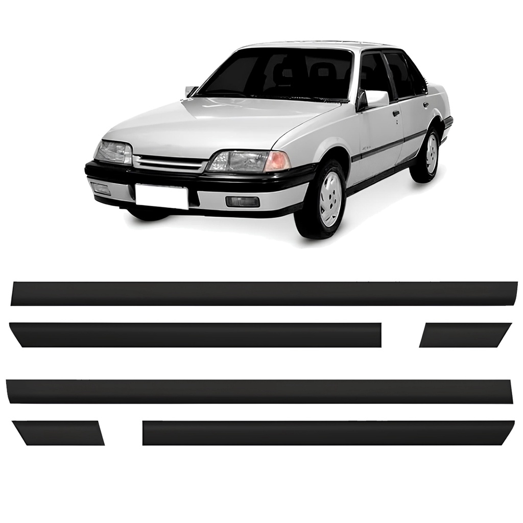 Jogo Friso Lateral Monza GL Tubarão 04 Portas 1991 1992 1993 1994 1995 1996 Preto