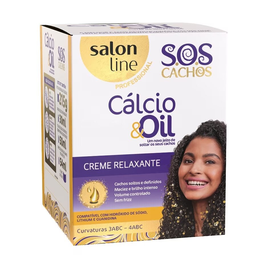 KIT CREME RELAXANTE SOS CACHOS CÁLCIO E OIL SALON LINE em Oferta na Shopee