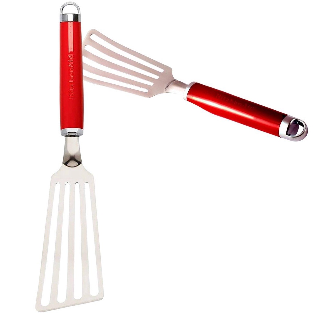 Espatula p/ Chapa Flexivel 33cm profissional Inox KitchenAid Vermelha