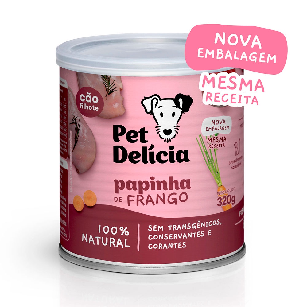 Ração Úmida Para Cães Filhotes Pet Delícia Sabor Papinha de Frango 320g em Oferta na Shopee