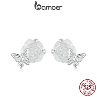 Bamoer 925 Sterling Sliver Studs Brincos De Cristal Rose Design Jóias Presentes Para Mulheres em Oferta na Shopee