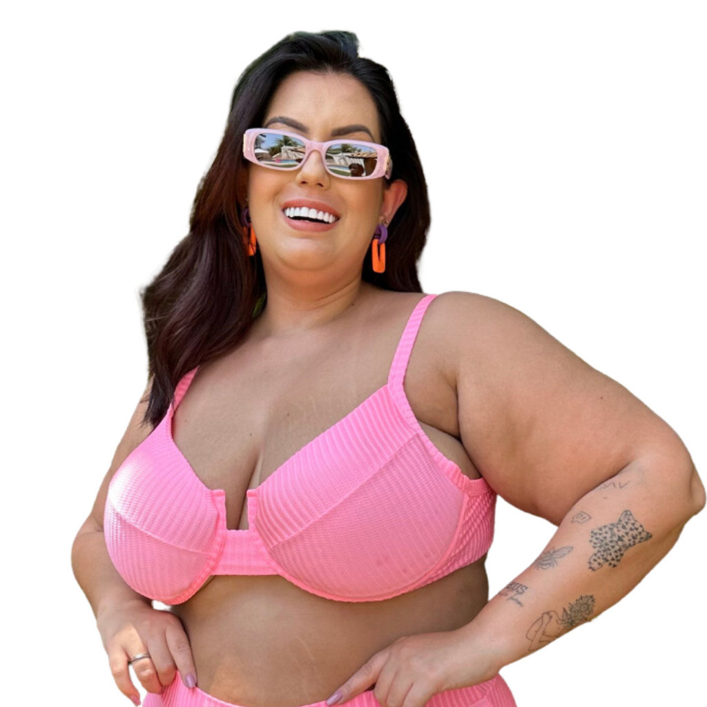 Top Avulso Plus Size Aro Sustentação Biquíni Lançamento Sexy