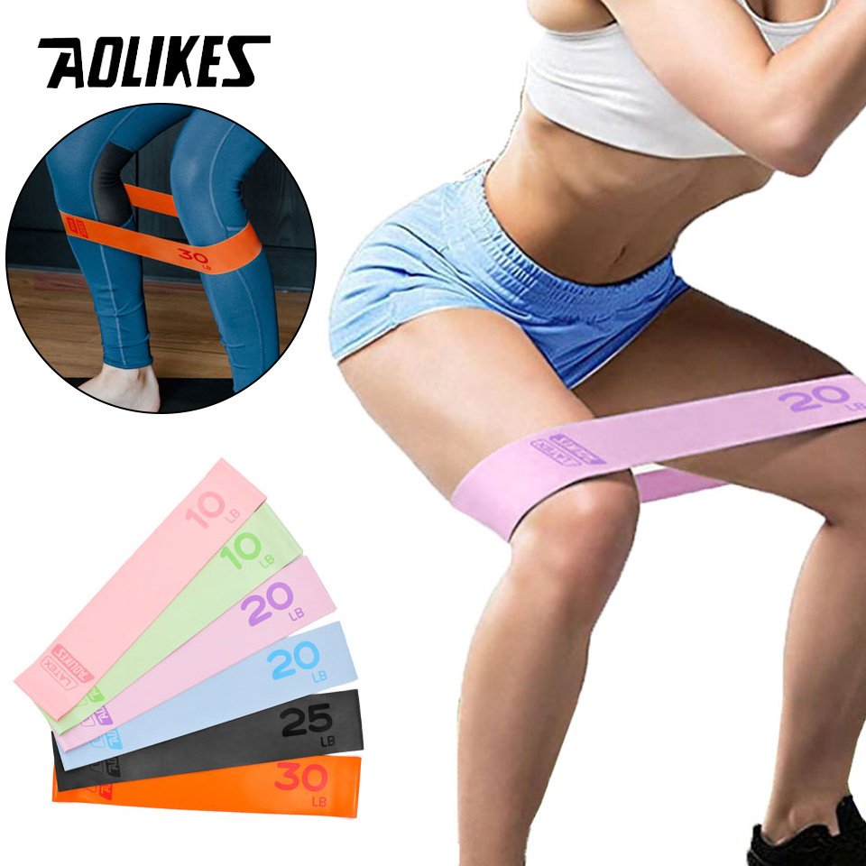 AOLIKES 6 peças de faixas elásticas de ioga, conjunto de loop para condicionamento físico, modelagem, exercícios de