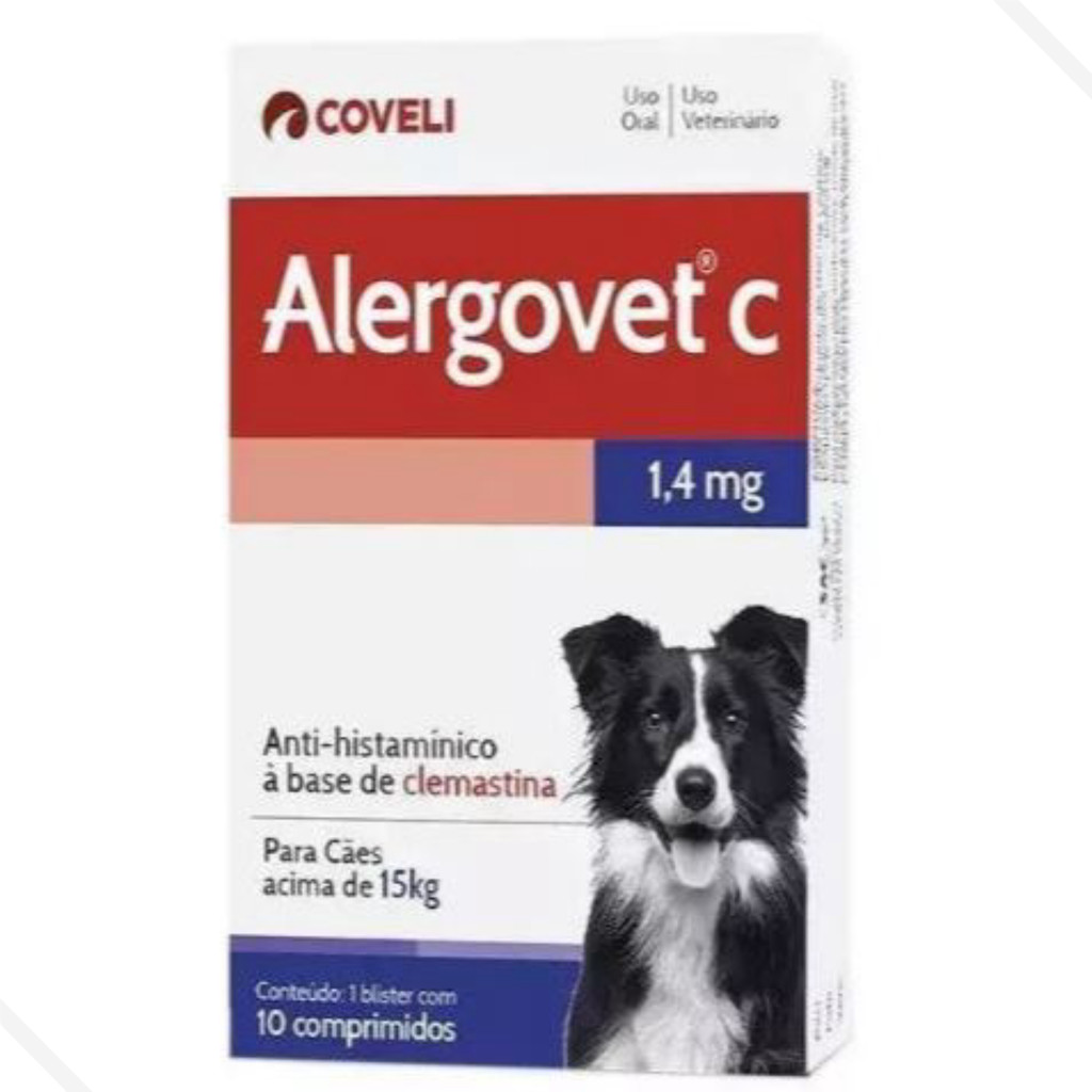 Alergovet Cães E Gatos Coveli - 1,4mg 10 Comprimidos em Oferta na Shopee