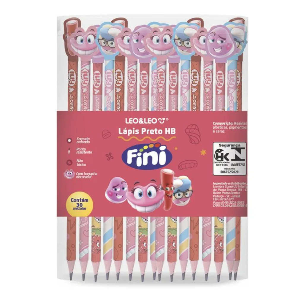 Kit 30 Lápis Preto Com Borracha Fini Leo&leo em Oferta na Shopee