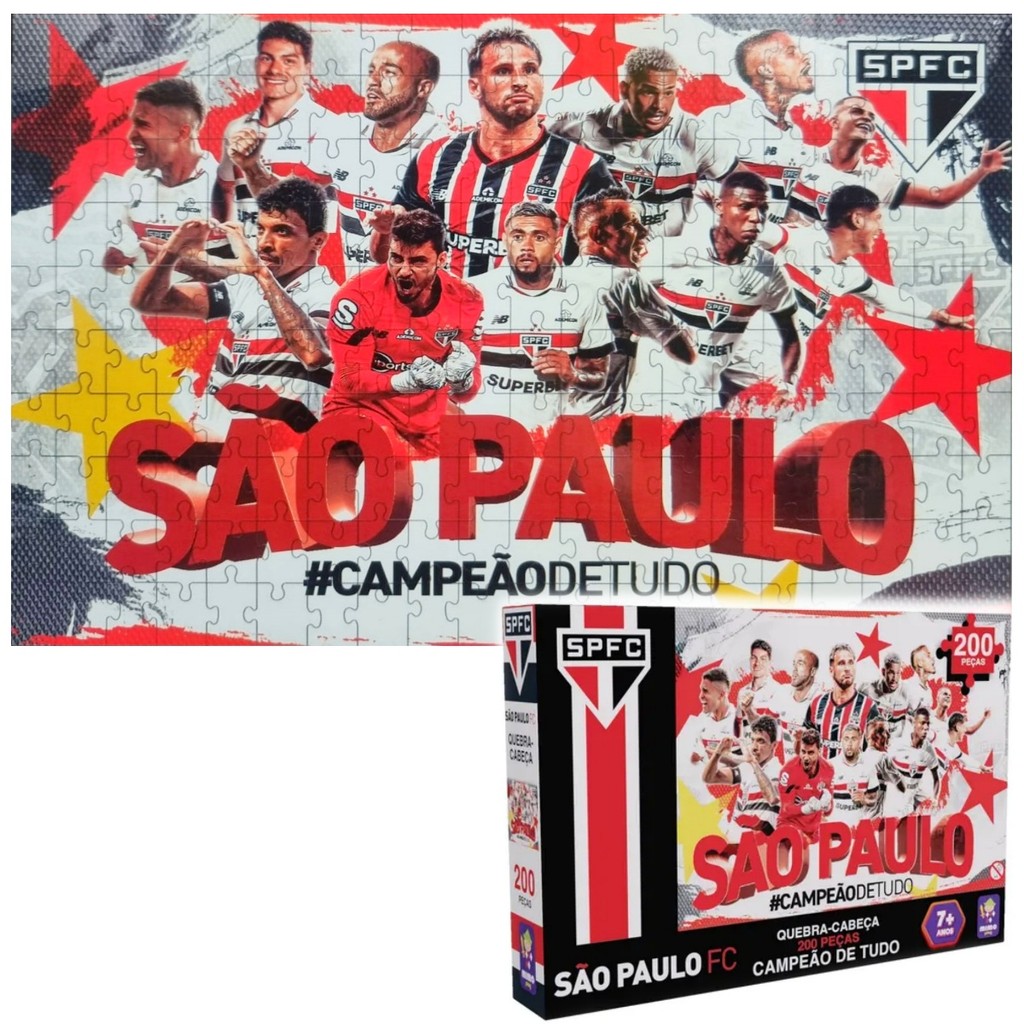 Quebra Cabeça São Paulo Futebol Clube Time Tricolor 200 Pçs em Oferta na Shopee