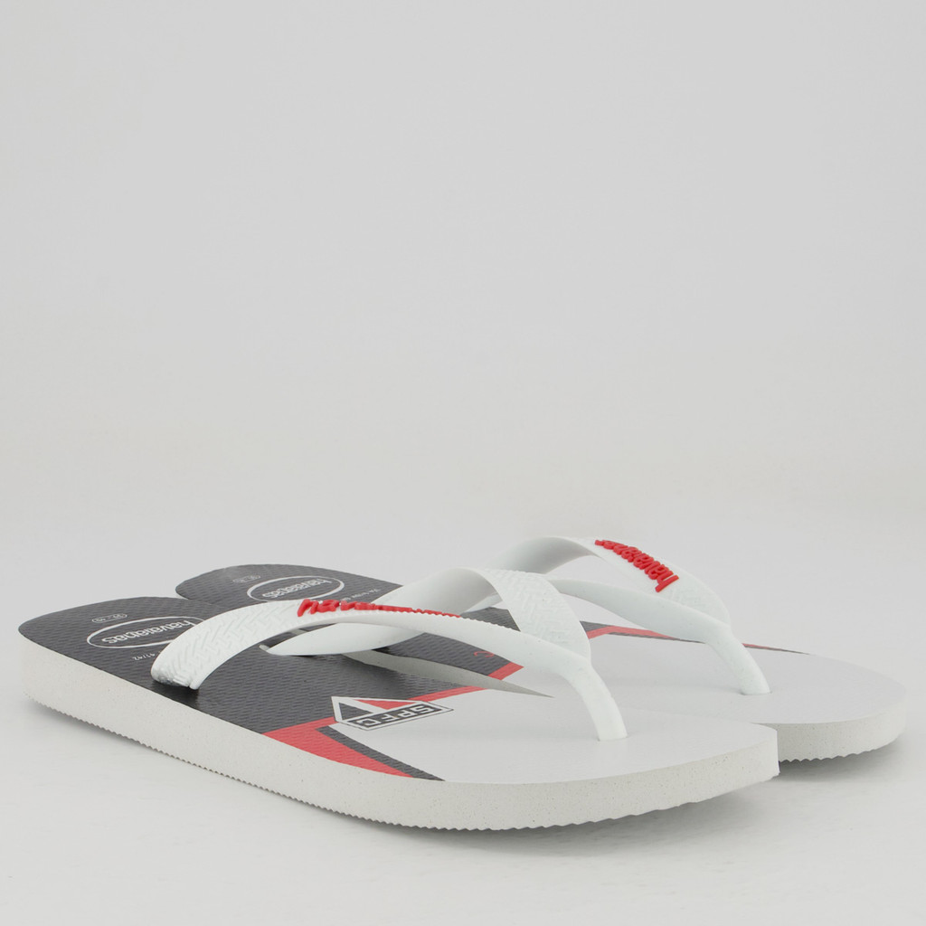Detalhes do Chinelo Havaianas São Paulo Branco e Preto