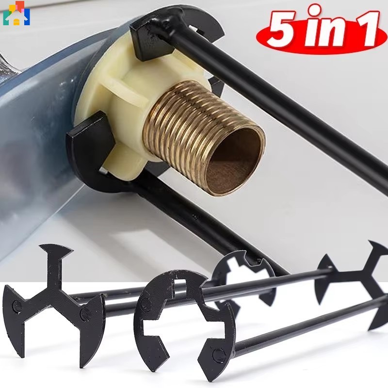 Chave De Pia De Aço Carbono 5 Em 1 Para Torneira De Banheiro , Ferramentas De Reparo Multifuncional , Manual De Tubulaçã em Oferta na Shopee