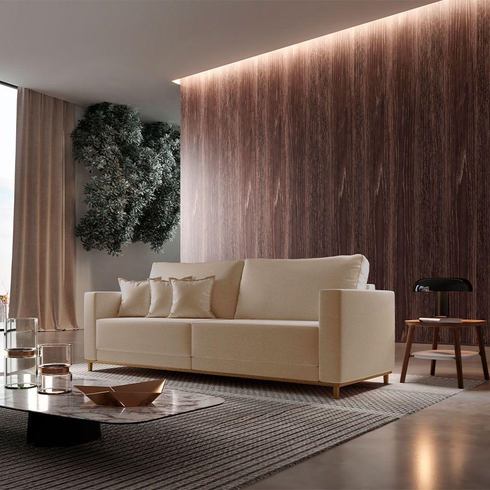 Sofá Djon 02 Módulos De 100cm B20cm Meu Sofá Online A226 Linho Bege