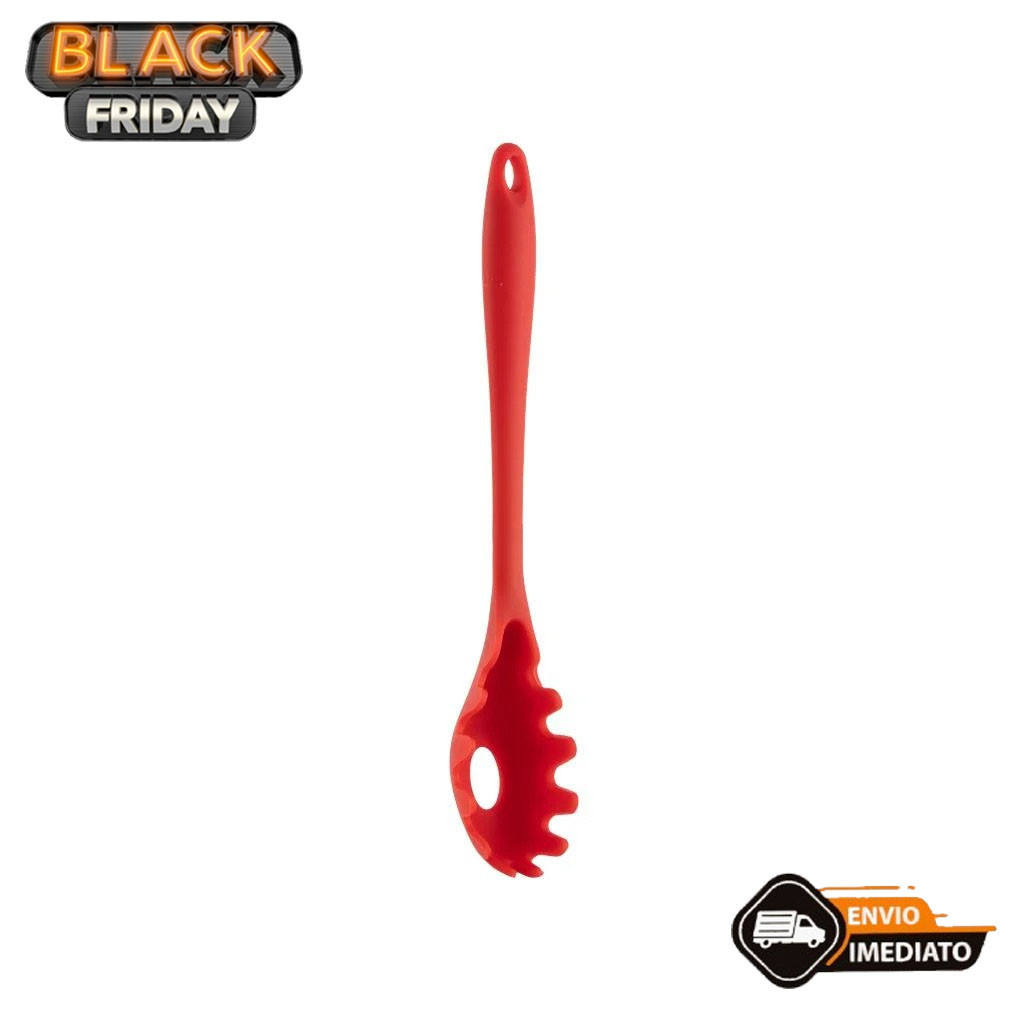 Pegador de Massas Silicone 28cm Saladas Escumadeira Cozinha Utensílio Não Risca