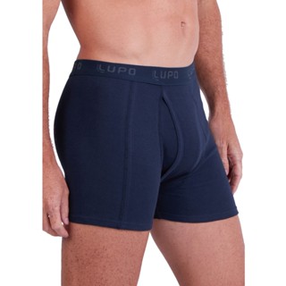 Cueca Boxer Lupo 660-002 Canelada Com Abertura Algodão Cós Elástico
