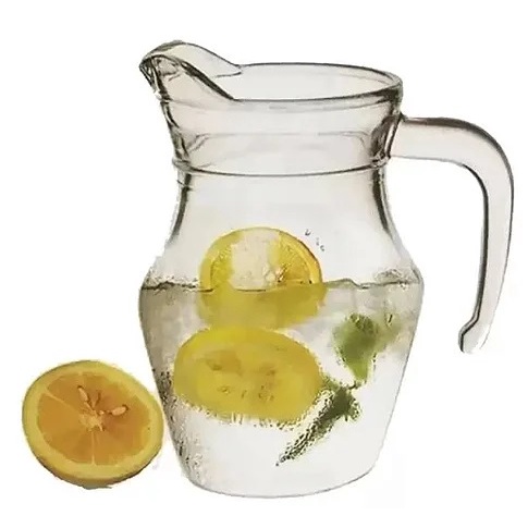 Kit 6 Mini Jarra De Vidro Lisa Transparente Com Alça Agua Suco Clássica 500mL — imagem 2 de 2