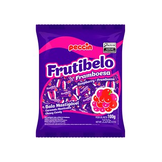 Bala mastigável Frutibelo sabor framboesa 600g - Peccin
