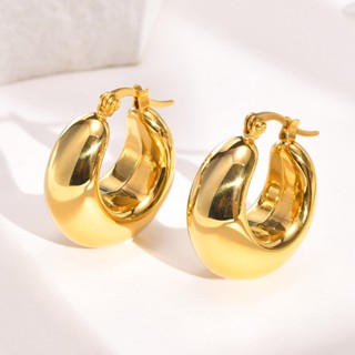 Brincos Vnox 18K Em Forma De U Ocos De Ouro , Aço Inoxidável Hipoalergênico Leve Para Mulheres