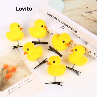 Lovito Fofo Presilha de Cabelo Feminina Lisa Básica LNA28007 (Amarelo)