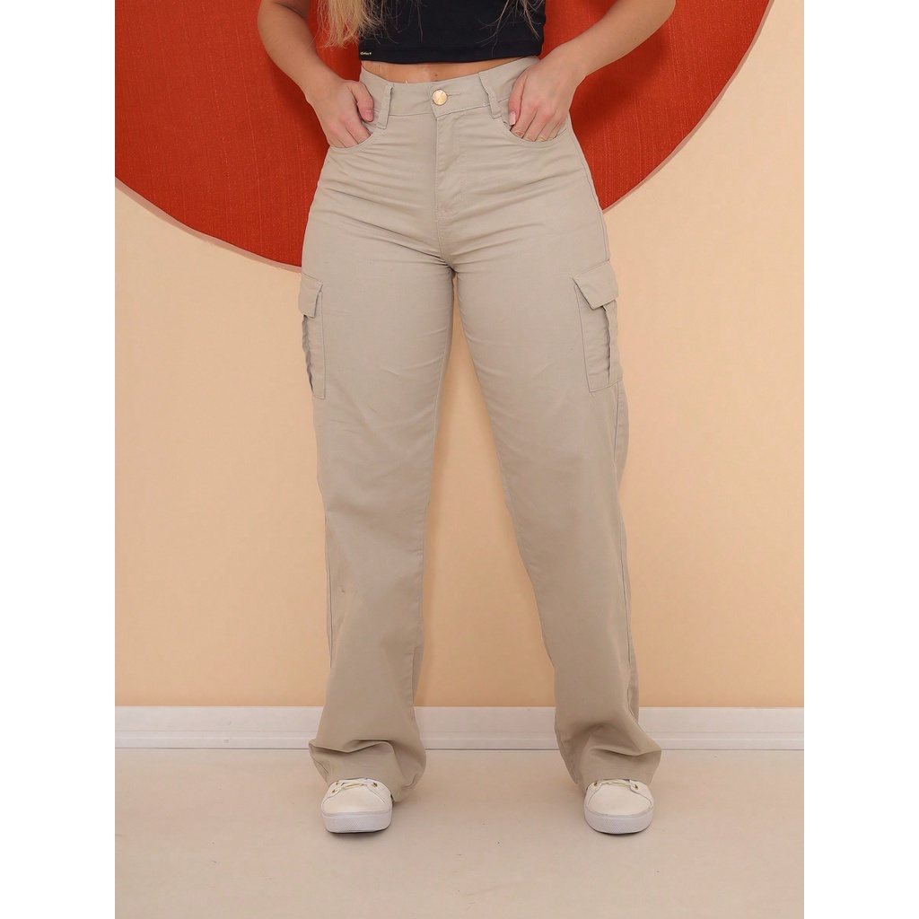 Calça jeans Wide Leg Juvenil em Oferta na Shopee
