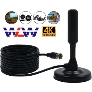Antena Digital Televisão Hd tv Interna Fio 4,3m Base Imã Uhf 4k uhd