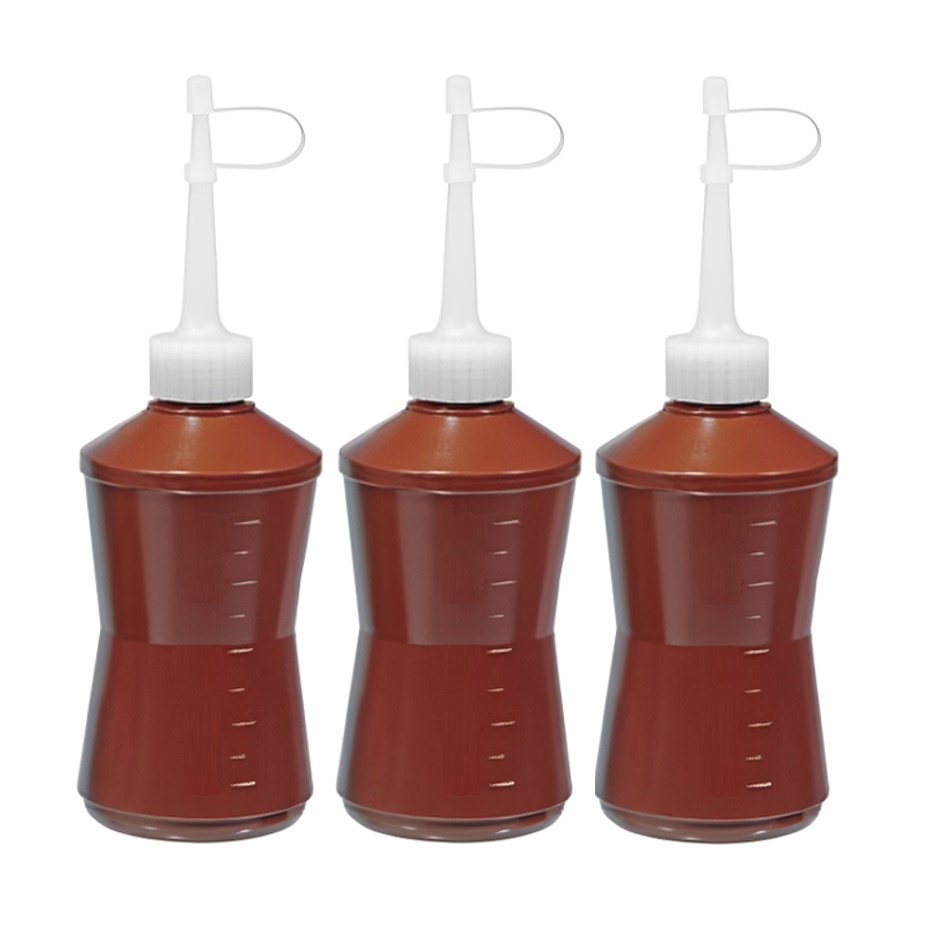 Kit 3 Frasco Almotolia Marrom 250ml Bico Reto