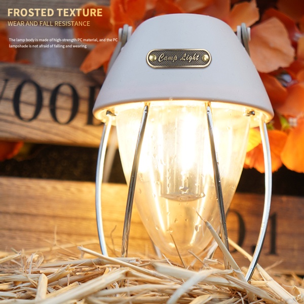 Luminaria Recarregável Lampada Vintage Lampião Estilo Acampamento Com Carregador Portatil