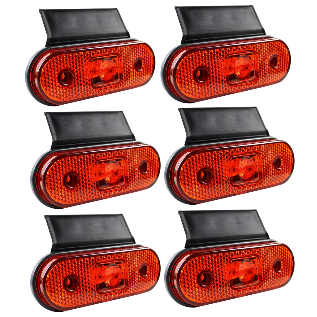 6 Lanterna Lateral Caminhão Carreta Facchini LED AM +Suporte