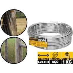 Arame Galv. Indústria Construção Nº18 Bwg 18 Fio 1,24mm 1kg Vonder 7491018000