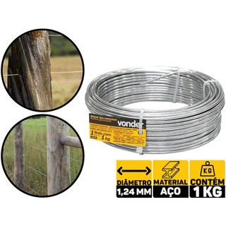 Arame Galv. Indústria Construção Nº18 Bwg 18 Fio 1,24mm 1kg Vonder 7491018000 em Oferta na Shopee