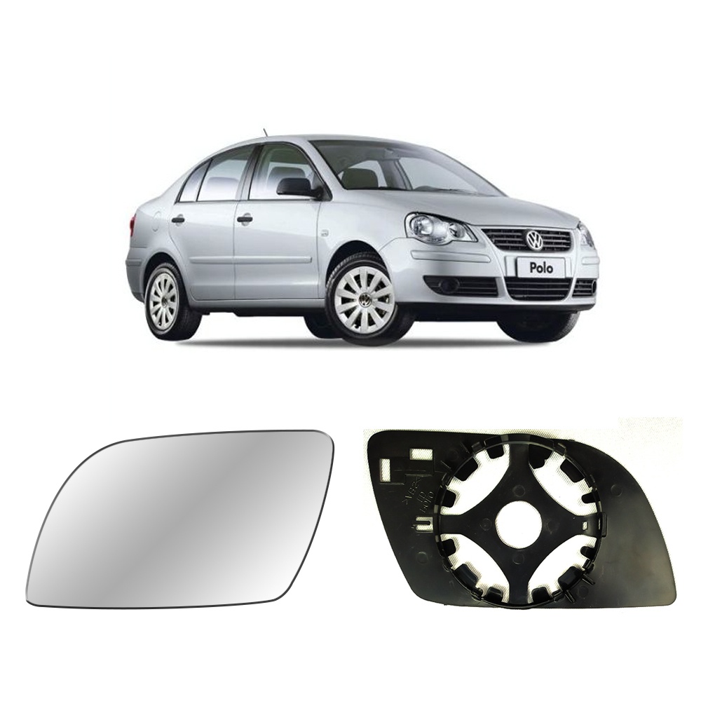 Lente Retrovisor Convexo Para Volkswagen Polo 2002 a 2011 Lado Direito