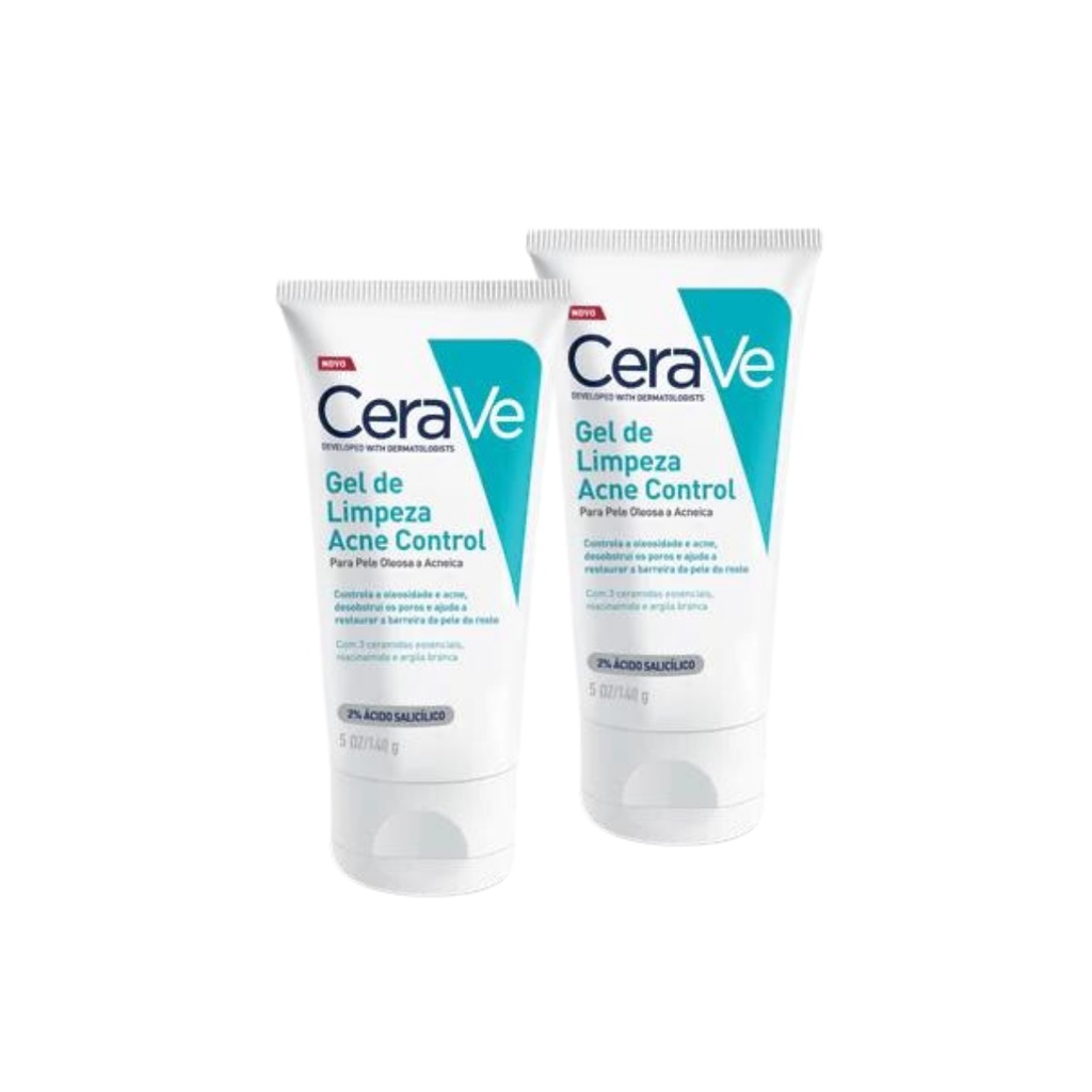 Kit Gel De Limpeza Facial Cerave Acne Control 2 Unid. - 140g