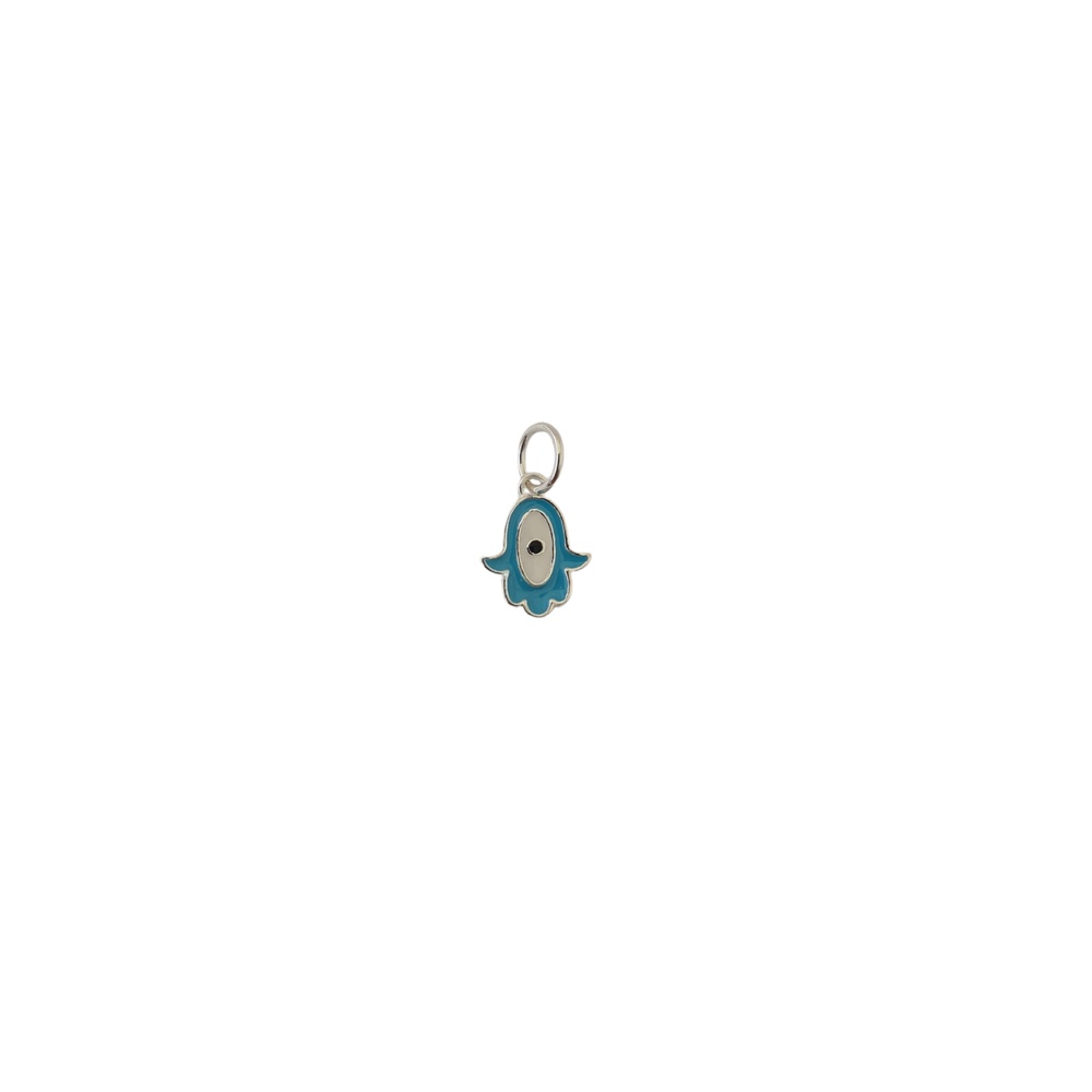 Pingente Hamsa Com Olho Grego Prata 925 Ganesha Joias
