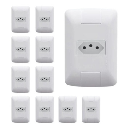 10 Tomadas Simples Tramontina 20a Aria Sem Parafuso