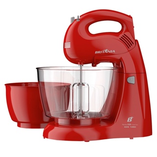 Batedeira Portátil Britânia Pérola Cristal Duo Turbo 500W 2 Tigelas em Oferta na Shopee