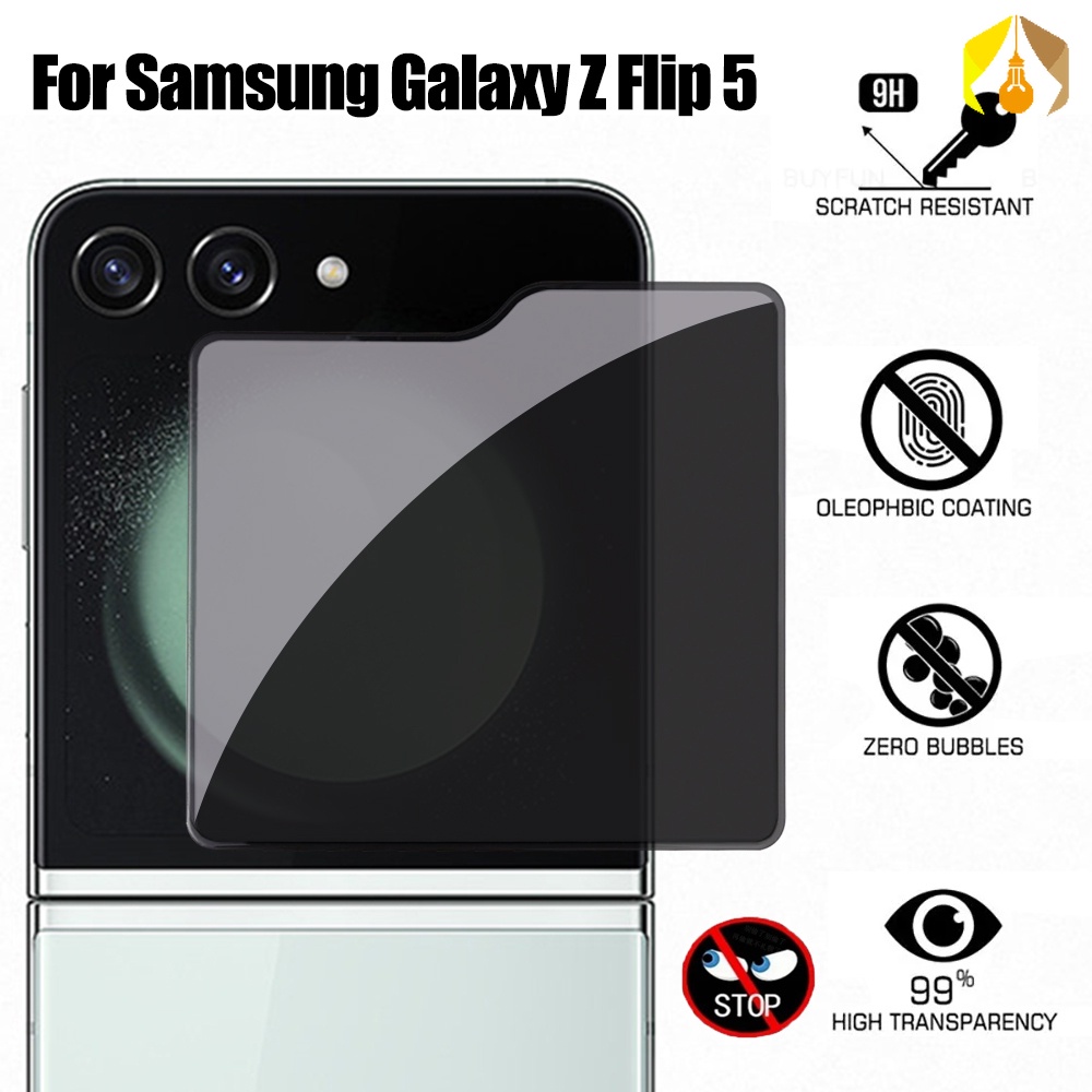 Película Anti-Peeping Temperada De Alta Qualidade Para Samsung Galaxy Z Flip 5/Protetor De Tela Externa Não Frágil Smartphone Resistente A Arranhões