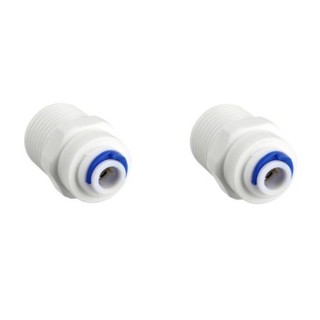 Kit 2 Conector Reto Conexão Reta Engate Rápido Rosca 1/2 Para Mangueira 1/4 de Filtro