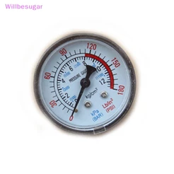 [Willbesugar] 0-180PSI Compressor De Ar Pneumático Medidor De Pressão De Fluido Hidráulico 12Bar Novo