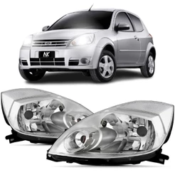 Farol Dianteiro Ford Ka 2008 2009 2010 2011 2012 2013 Máscara Cromada